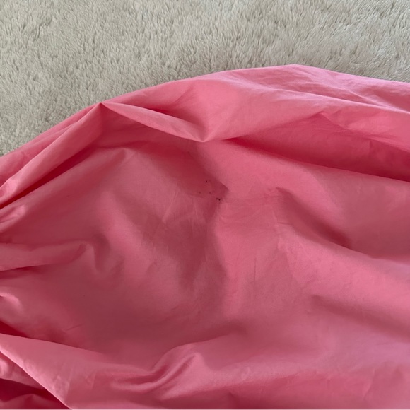 Pink Smocked Bubble Sleeve V Neck Blouse Size M/L - Picture 6 of 7